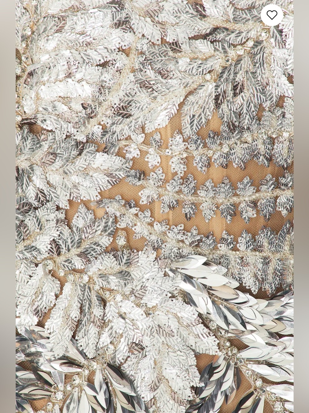 Oscar de la Renta - Strapless Fern Embroidered Top in Silver - Size 2 worn once! - Picture 6 of 6